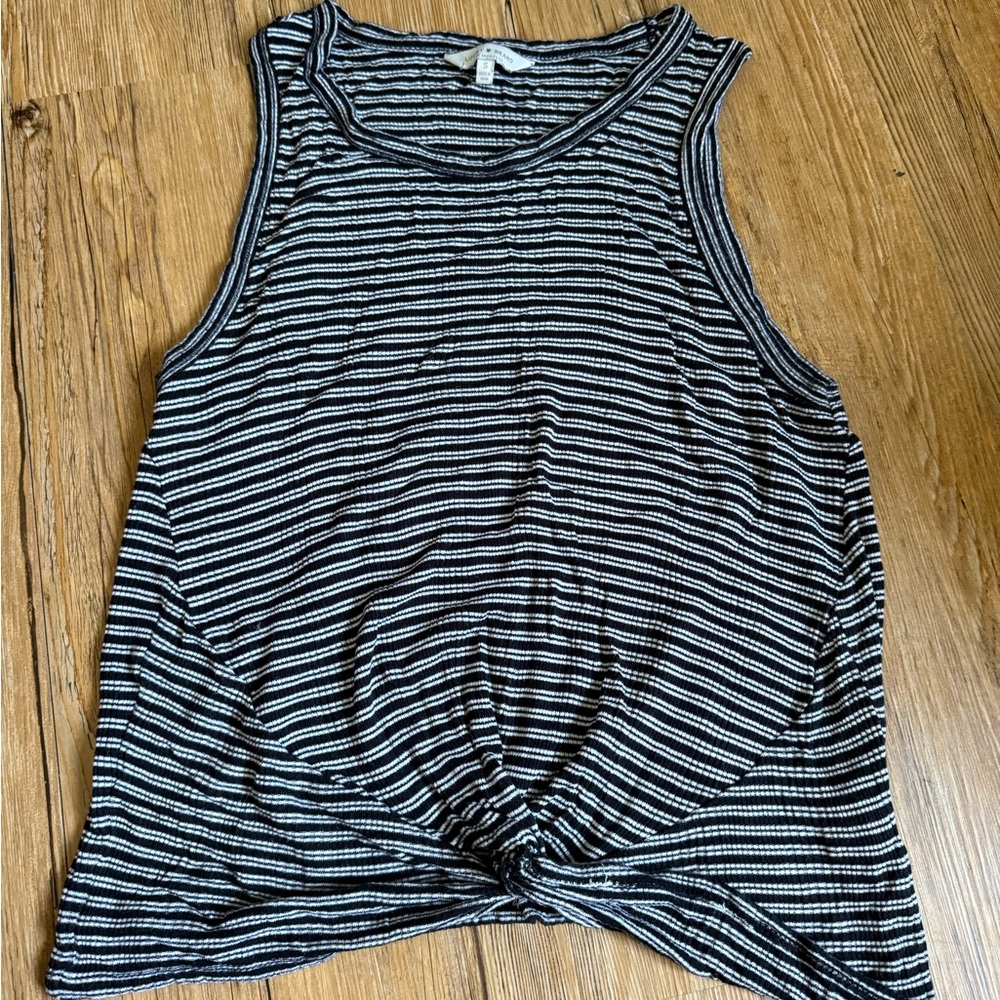 Lucky Brand Black and White Striped Tank Top